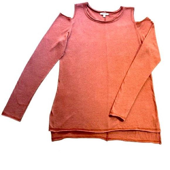 Nation LTD Cold Shoulder Long Sleeve Pink Top - Picture 1 of 7